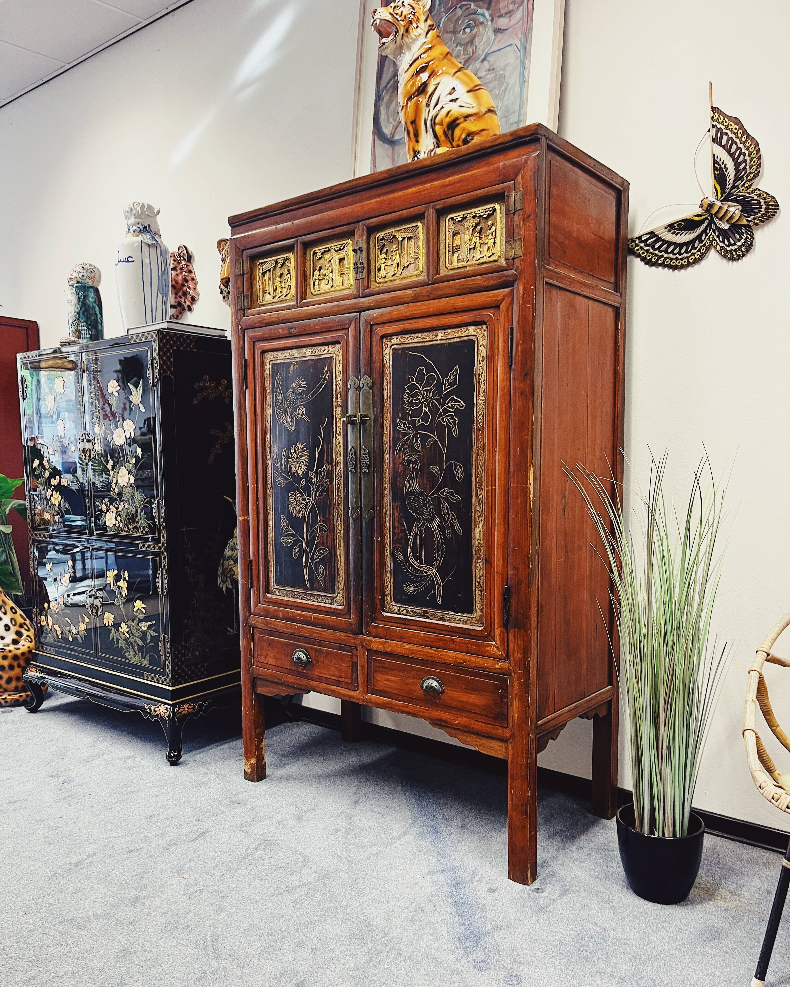 Antique Chinese Closet with gold