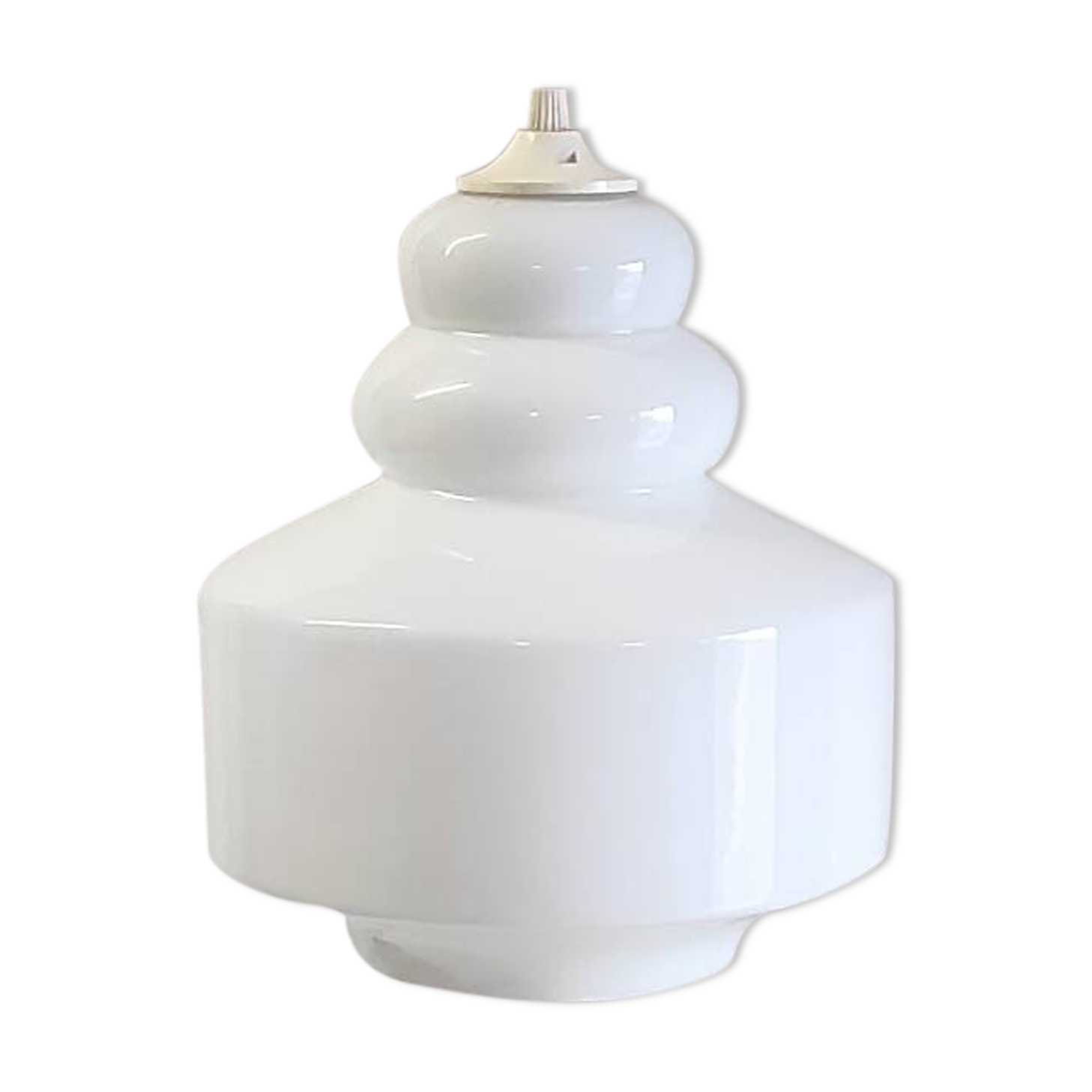 Scandinavian style suspension lampshade in opaline - mid 20th century.