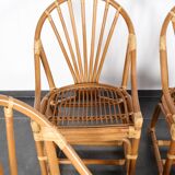Set of 4 rattan armchairs