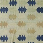 Grand vintage Turkish kilim in blue and ecru, 352 x 217 cm.