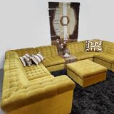 Canapé modulaire vintage XXL Laauser « jaune doux »