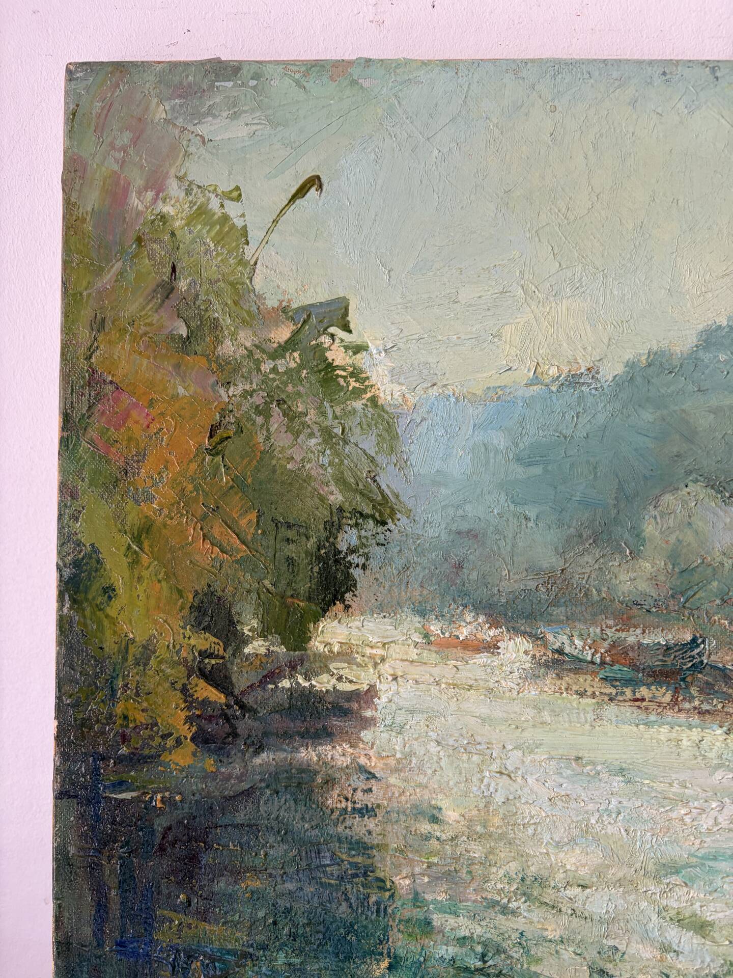 Banks of the Seine at Bougival, oil on canvas signed