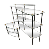 Metal and glass shelves