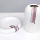 White Ceramic Vase with Hand Painted Details by Ambrogio Pozzi,