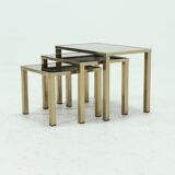 Set 23k Gold Plated Nesting Tables by Belgo Chrom 1970s