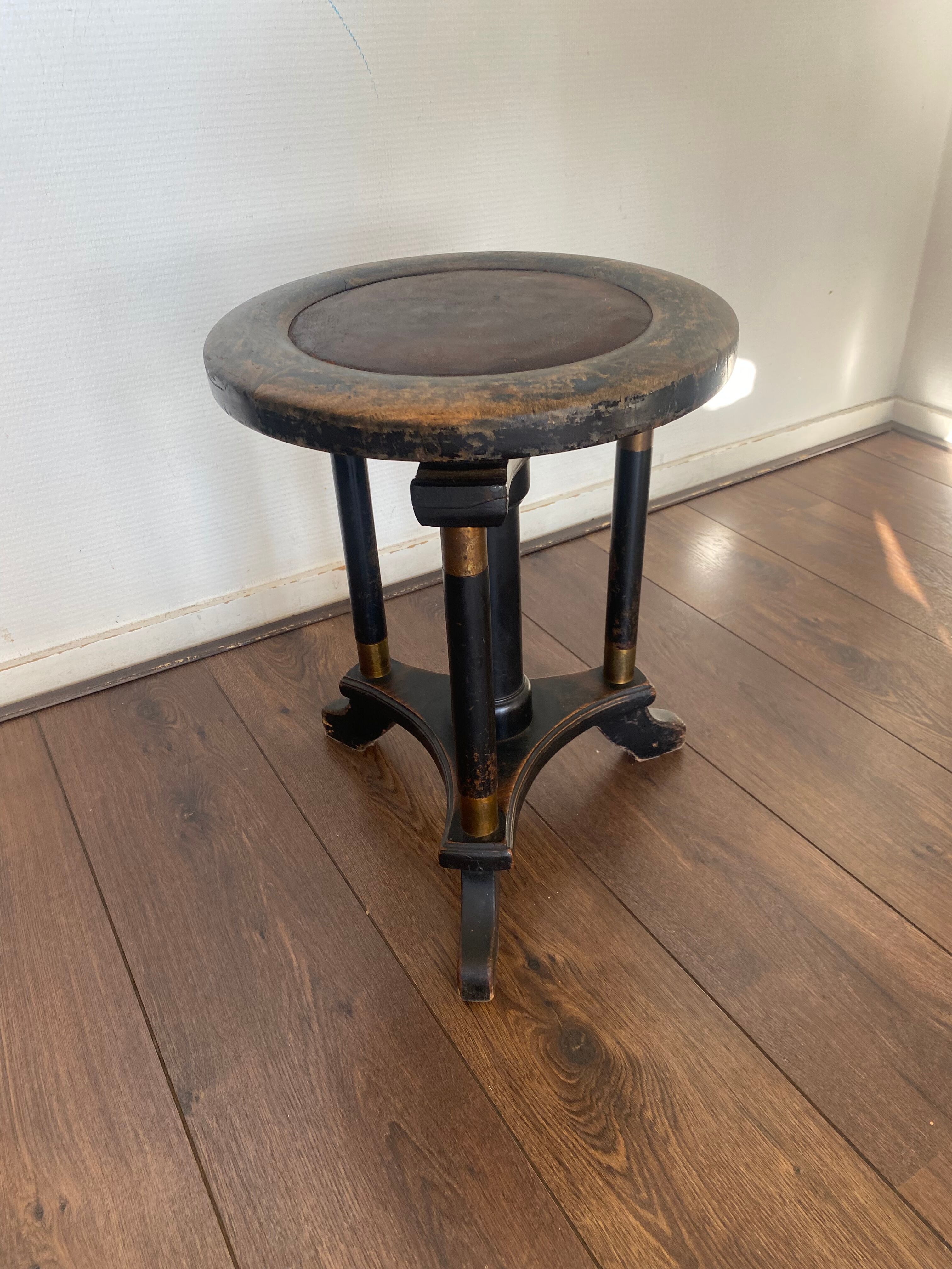 Art deco regency piano stool in oak 1920s