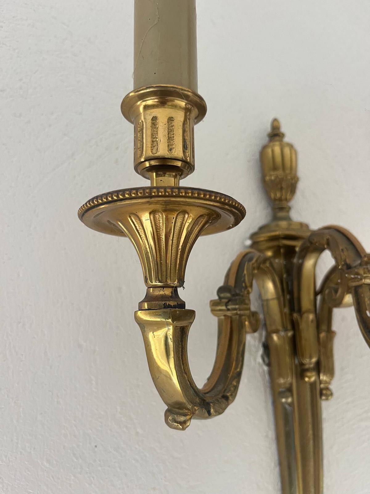 3-arm wall sconce in gilded bronze