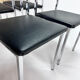 Set of 6 belgium chrome and skai dining chairs, 1960s