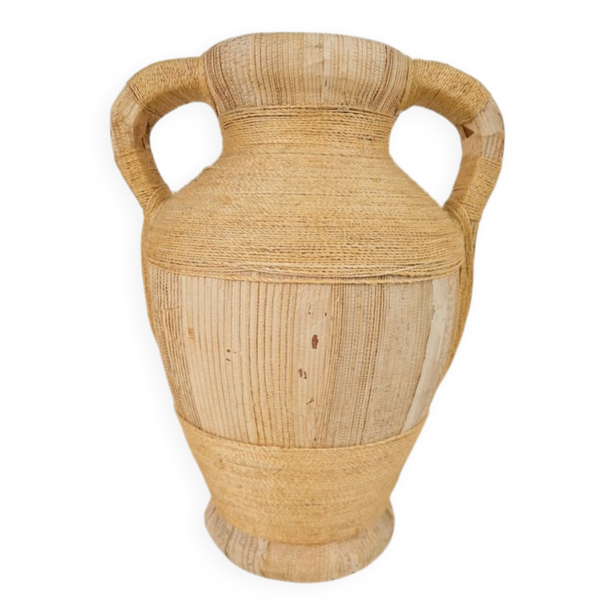 Mid-Century Terracotta Amphora Jar Vase with Handles, 1950s