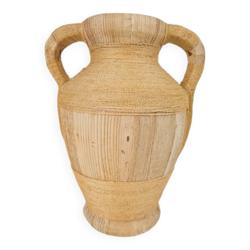 Mid-Century Terracotta Amphora Jar Vase with Handles, 1950s