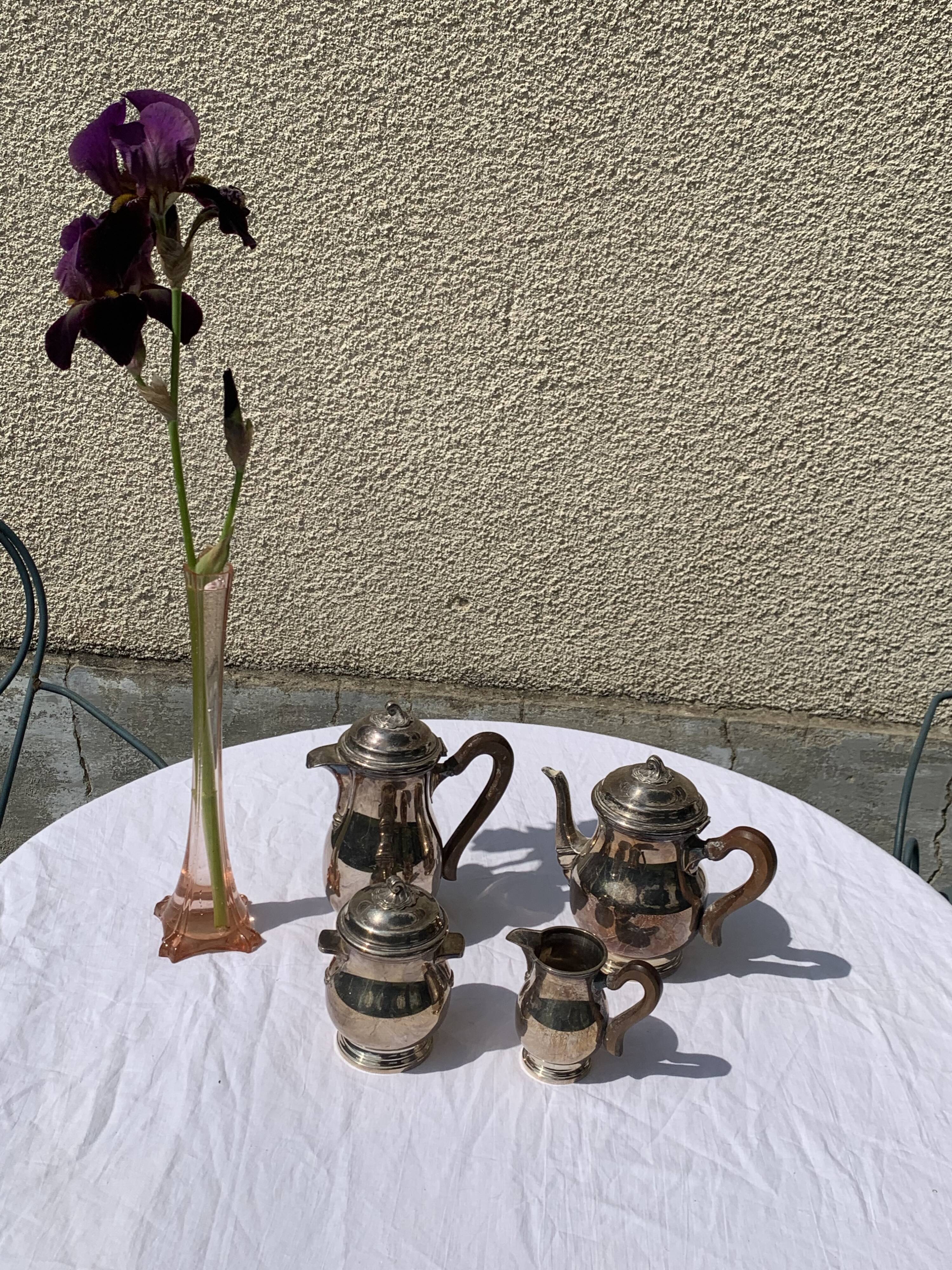 Coffee set in silver metal Orbrille hallmark