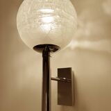 Pair of Murano Glass Chrome Wall Lights