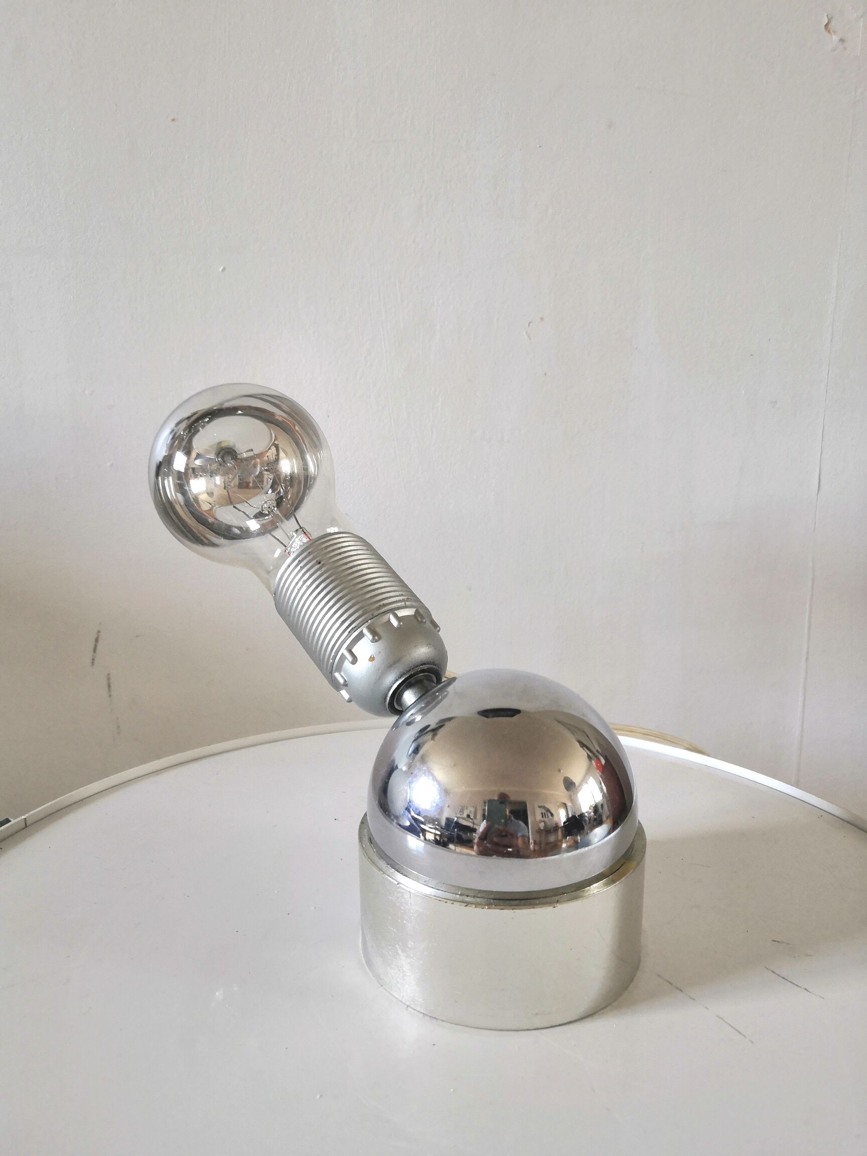 Culbuto lamp in steel design 70s