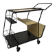 Perforated metal serving trolley in the Mathieu Matégot style