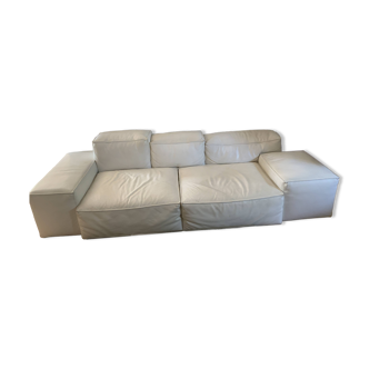 Canapé Cadence cuir blanc Rochebobois