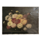 Oil on canvas 19th century bouquet of flowers