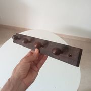 Vintage wooden wall coat rack