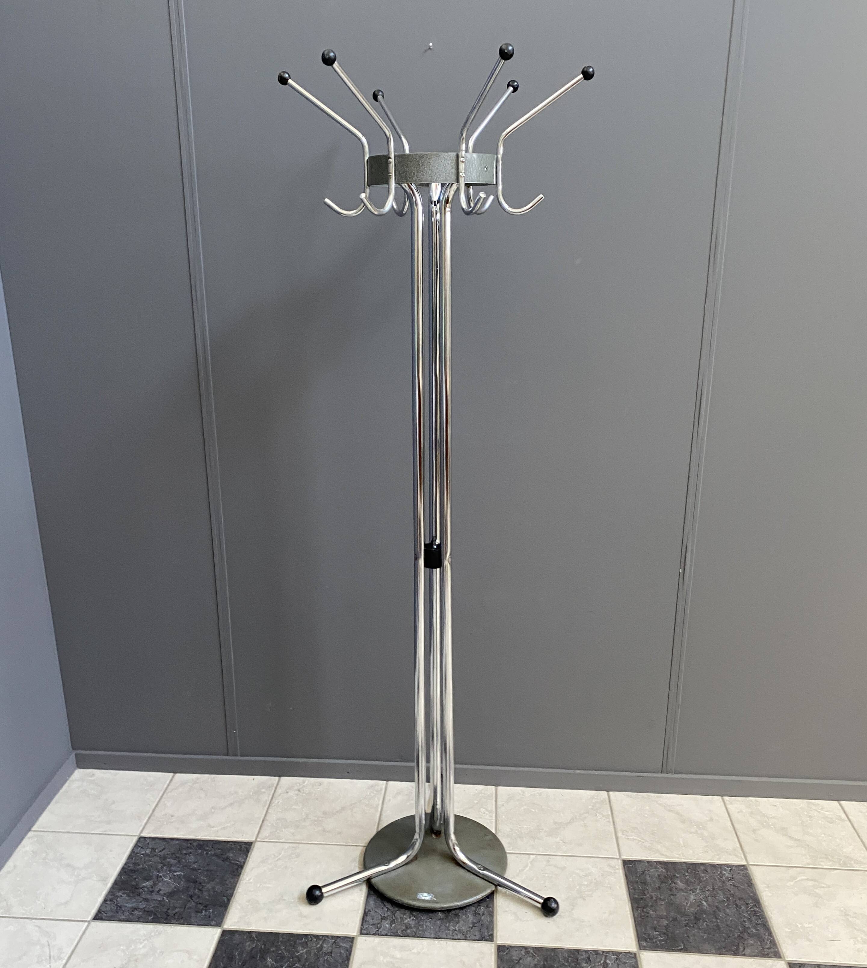 Tubax chrome standing coat rack 1960s