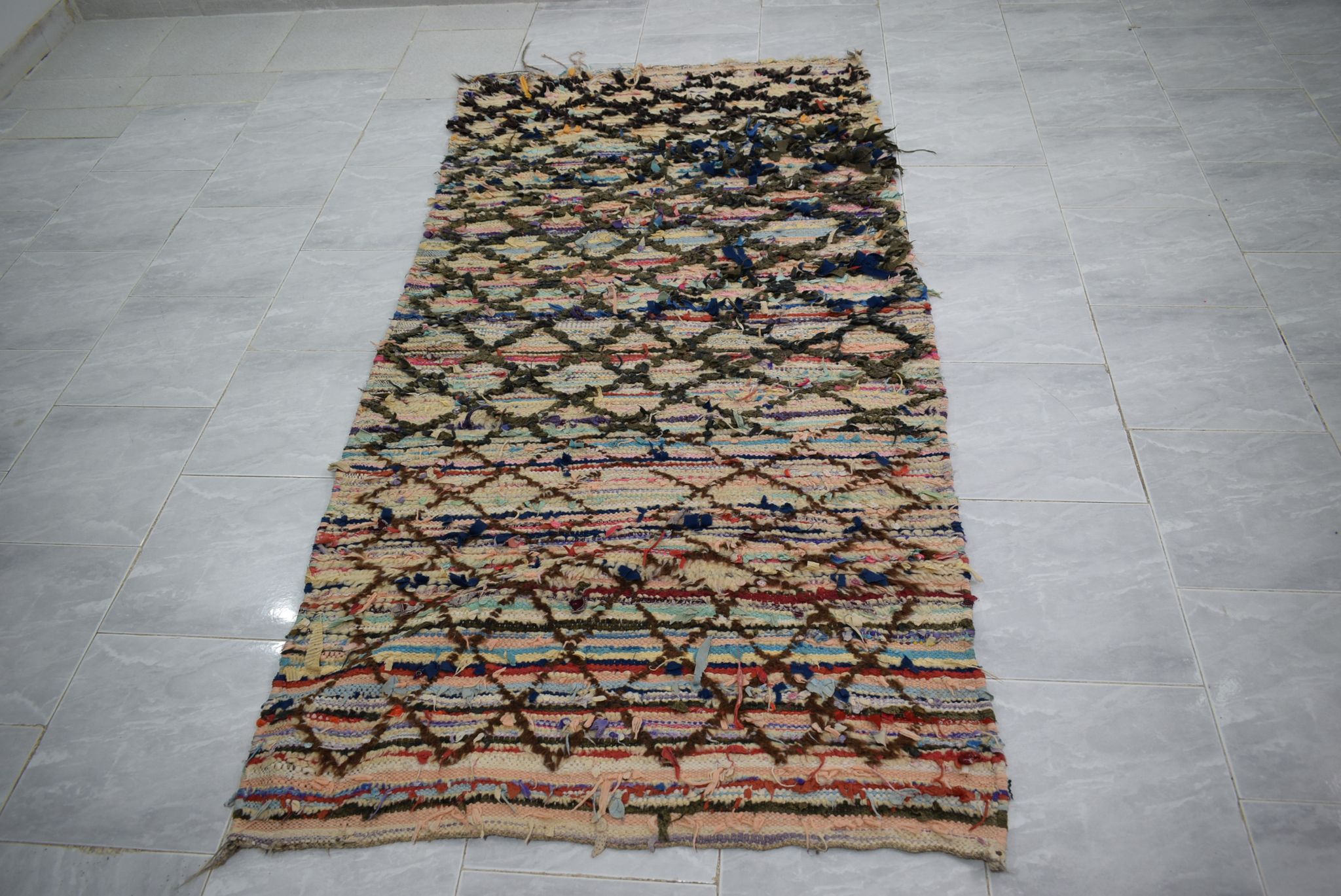 Berber carpet Boucharouite Vintage 190x90 cm
