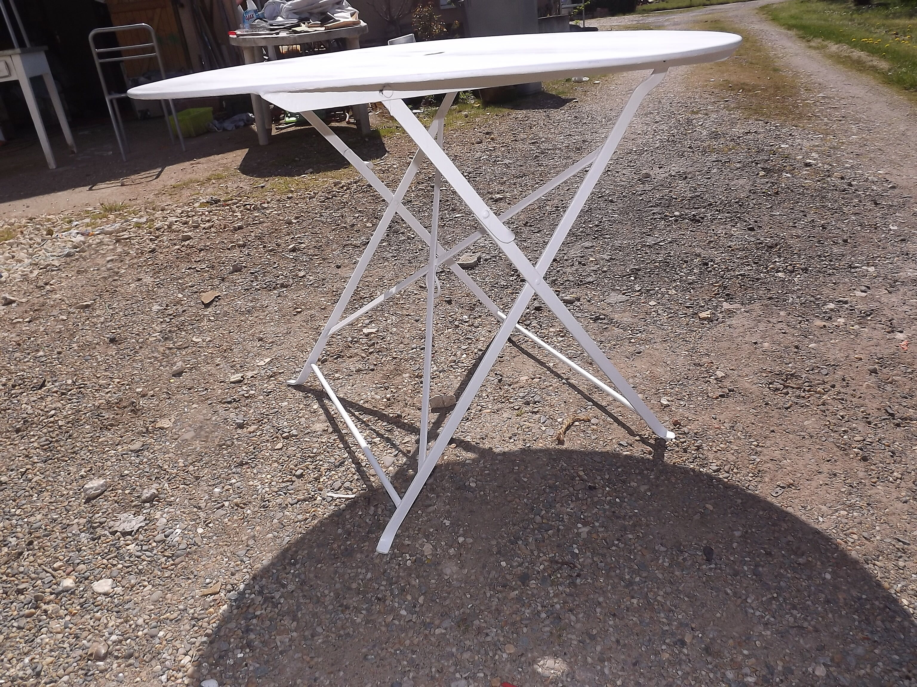 Folding iron garden table