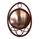 Oval rattan mirror in brown vintage, 72x49 cm