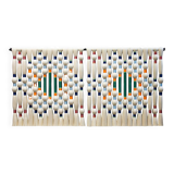 Contemporary Art Tapestry in Ivory and Multicolored Cotton, North American