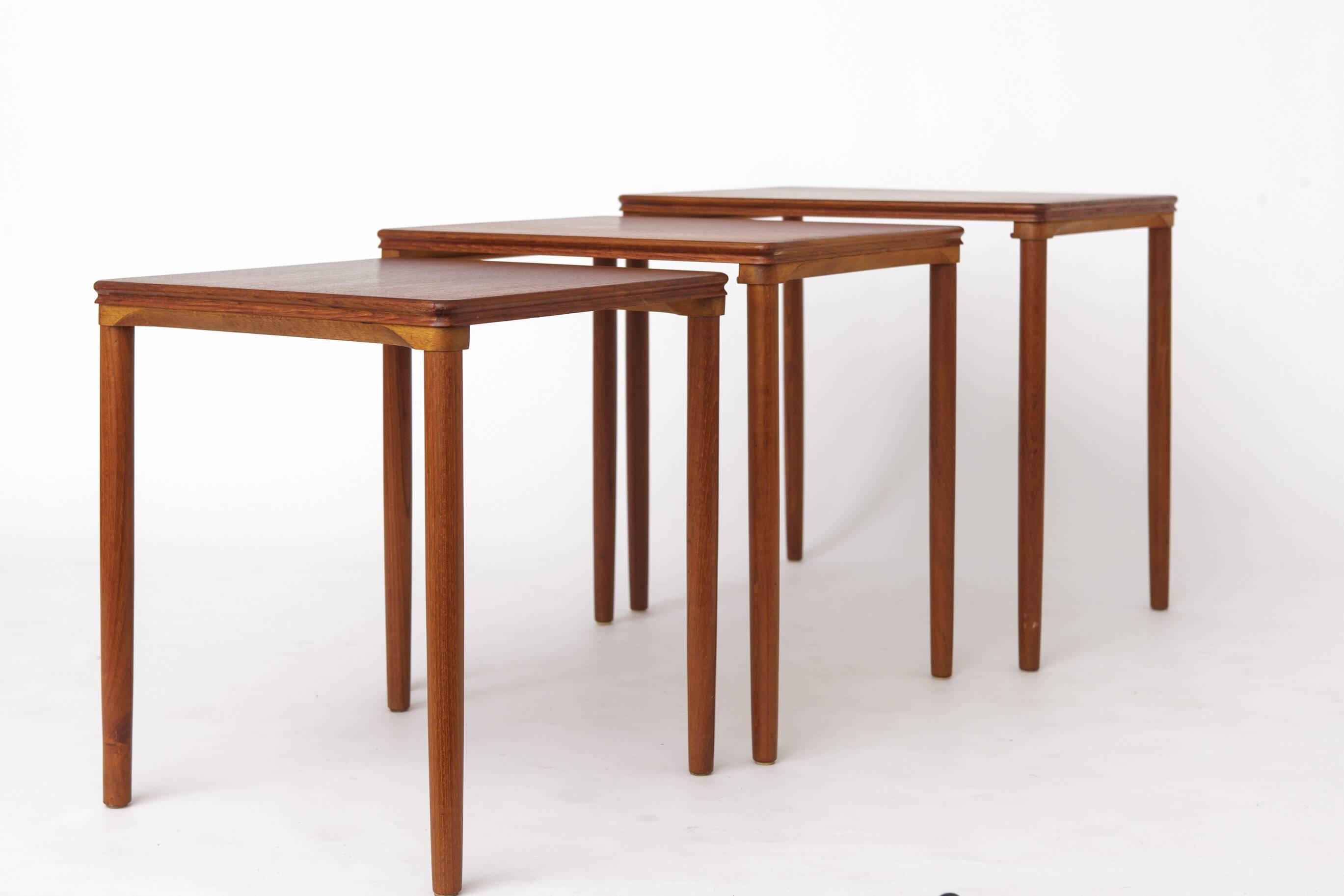 Set of 3 Teak Nesting Tables – 1970s Danish, Mid-Century Modern Design