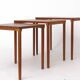 3 Danish nesting tables in teak, 1970s.