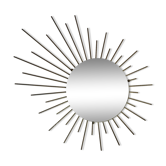 Asymmetric sun metal mirror golden 71x56cm  50/60