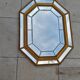 Venetian mirror 70s in wood and brass 69x90cm
