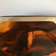 Plateau néo classique XXL en lucite écaille 1970