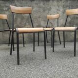 4 vintage Stella school chairs