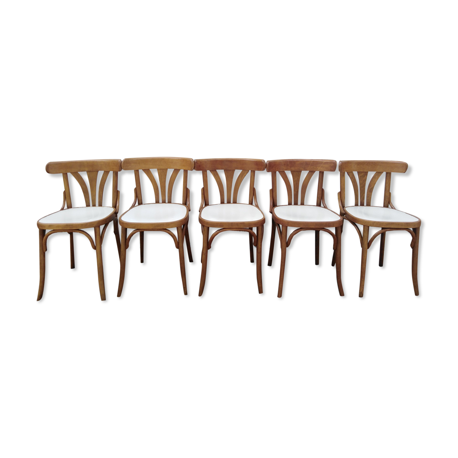 5 vintage bistro chairs