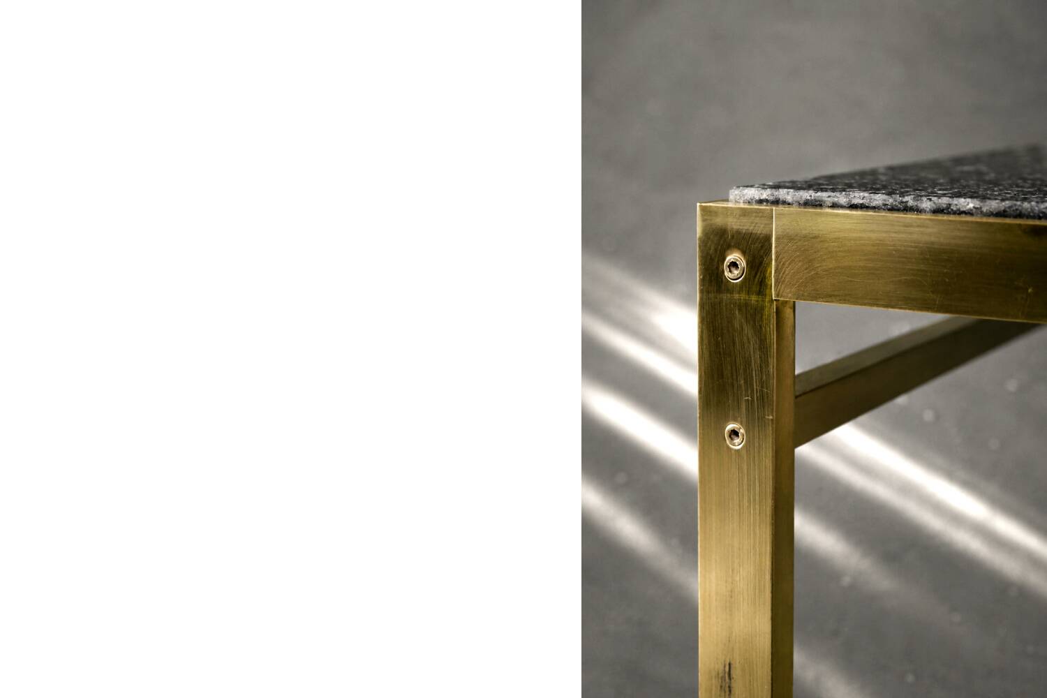 Vintage Mid-Century Italian Modern Brass Coffee Table with Stone Top, 1970s