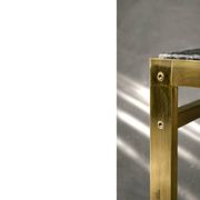 Vintage Mid-Century Italian Modern Brass Coffee Table with Stone Top, 1970s