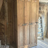 Antique wooden workshop locker with 3 doors