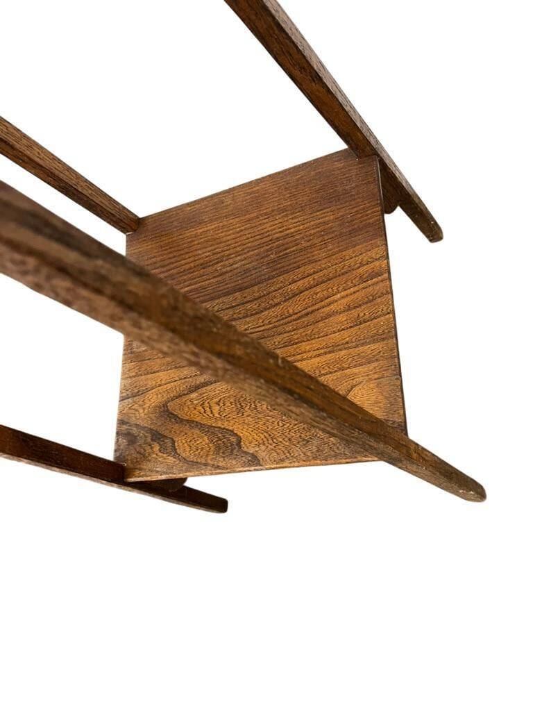 Vintage high side table in wood / plant table / shelf