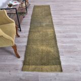 Dark Green Turkish Vintage Runner Rug 65x298Cm SK 241300