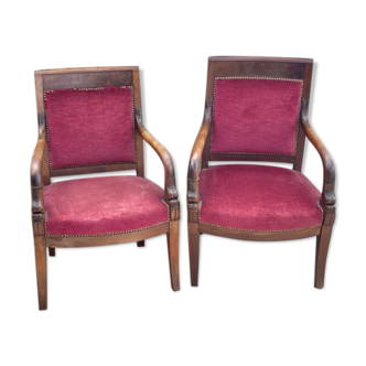 Pair of Empire style armchairs