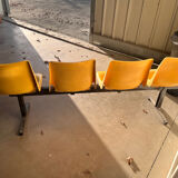 Waiting bench, vintage yellow sofa