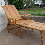 Wicker chaise longue
