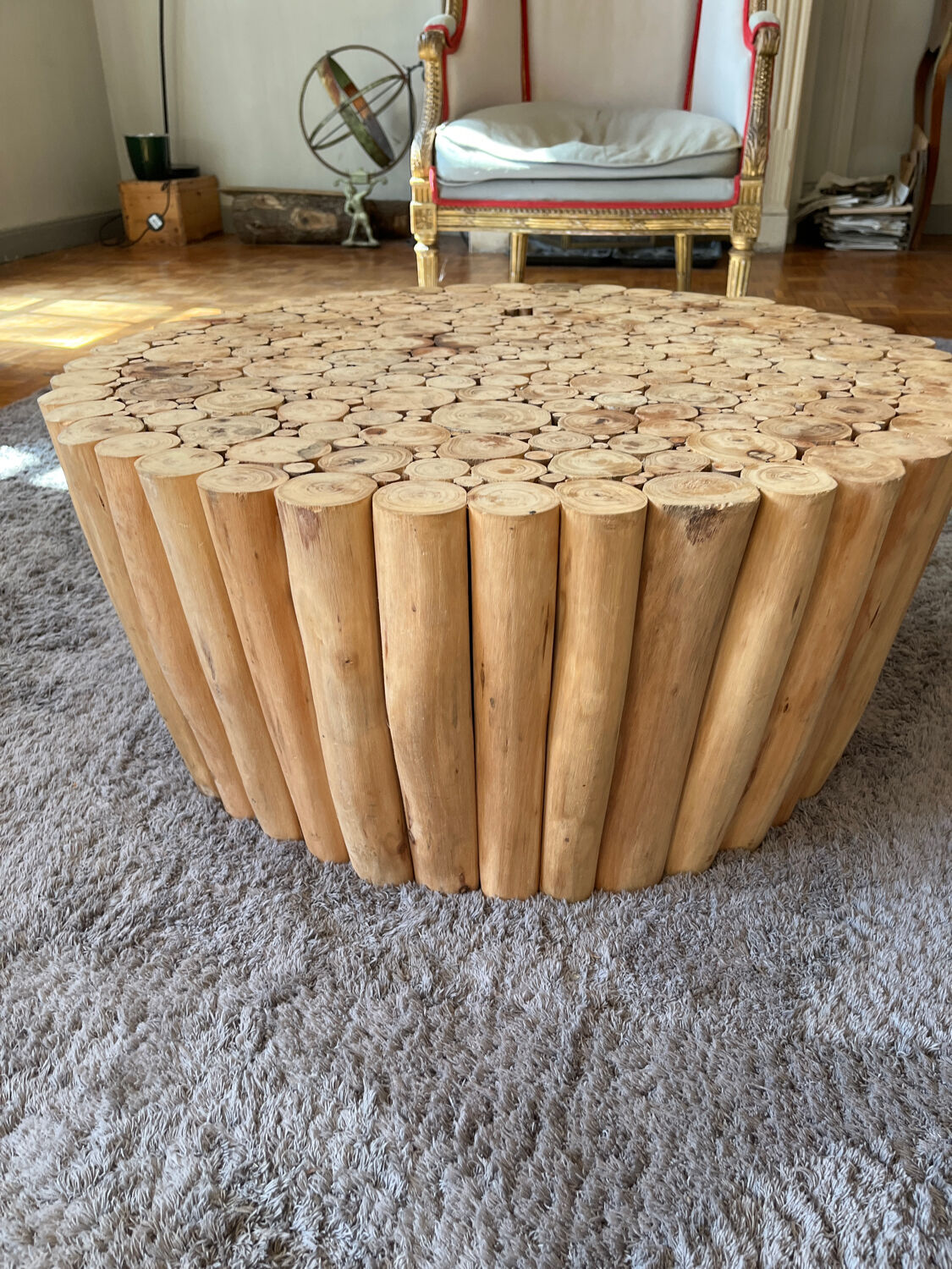 Log coffee table