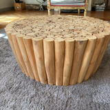 Table basse en rondins de bois
