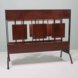 Vintage teak and metal magazine rack, Netherlands 1960-1970