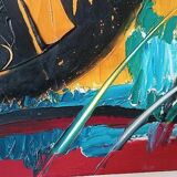 Abstract painting by Simone Ciani, oil on canvas, 20th century