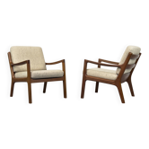 Senator Lounge Chairs in Teak and Wool by Ole Wanscher for Cado, Set of 2