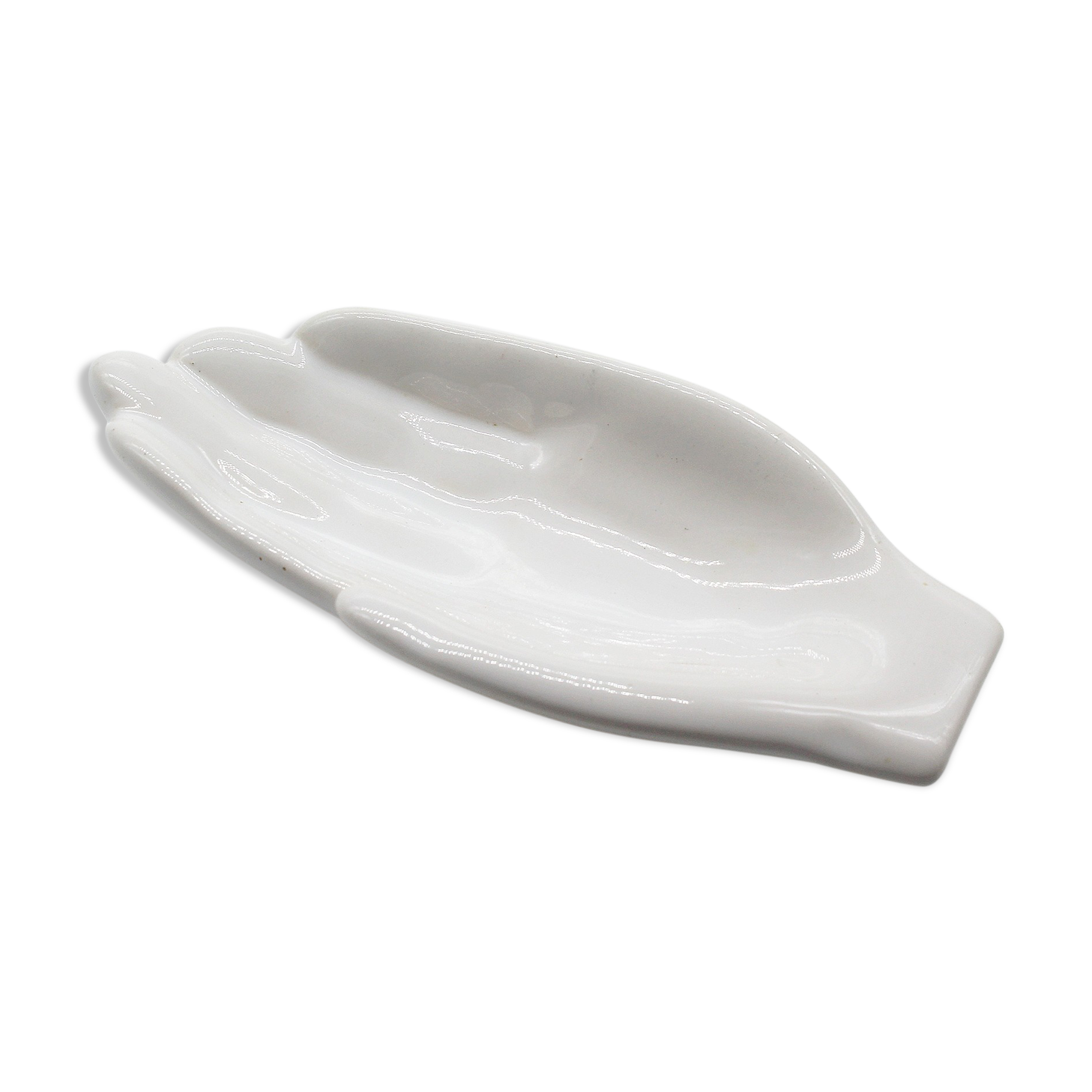 Empty white ceramic hand pocket