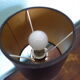 Lamp to lay, black leather lampshade - Art Deco