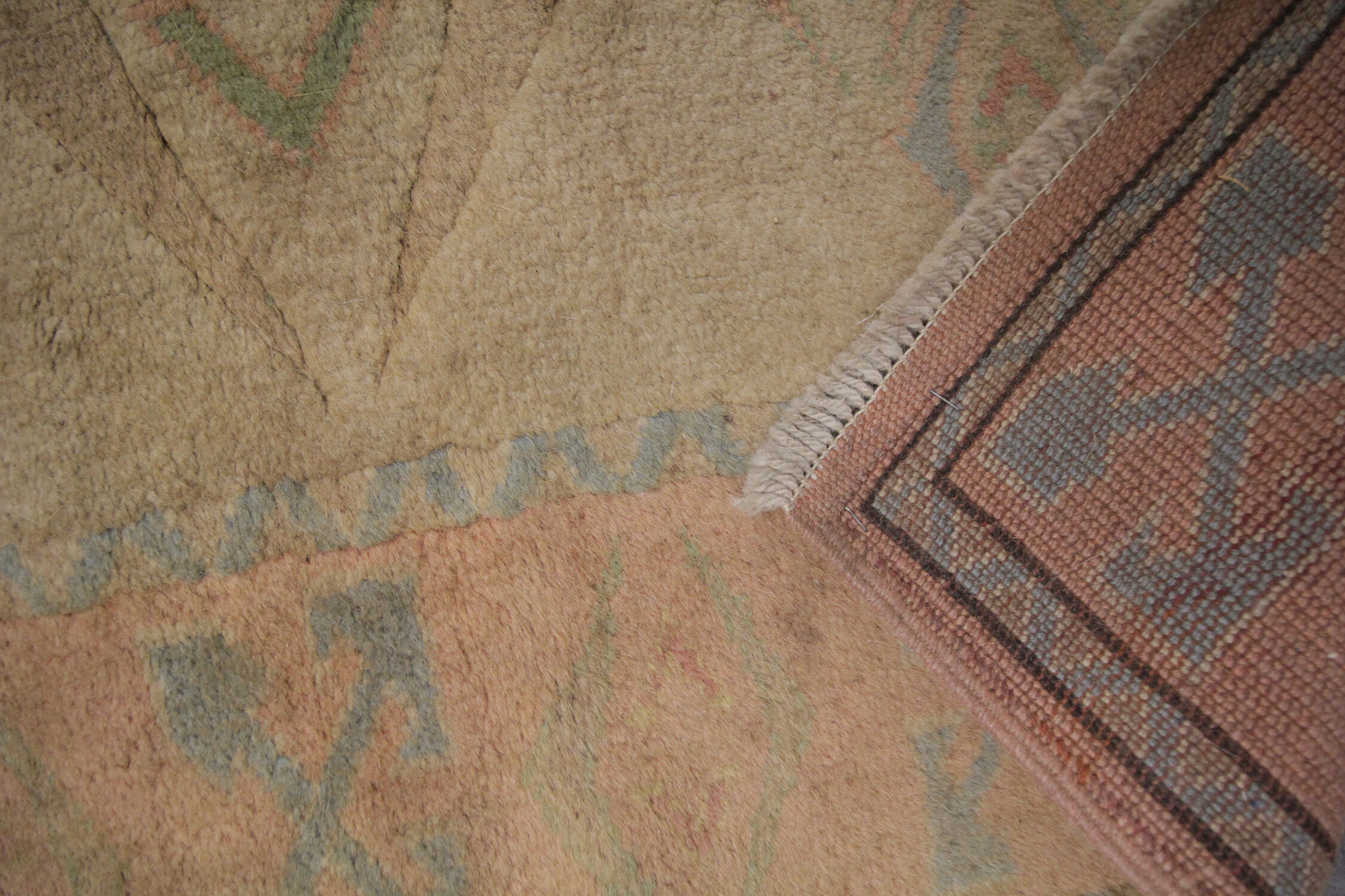 Handmade Cream Vintage Turkish Wool Konya Rug- 78x246cm