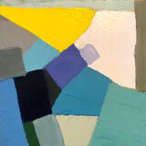 Tableau Huile au Couteau Bleu